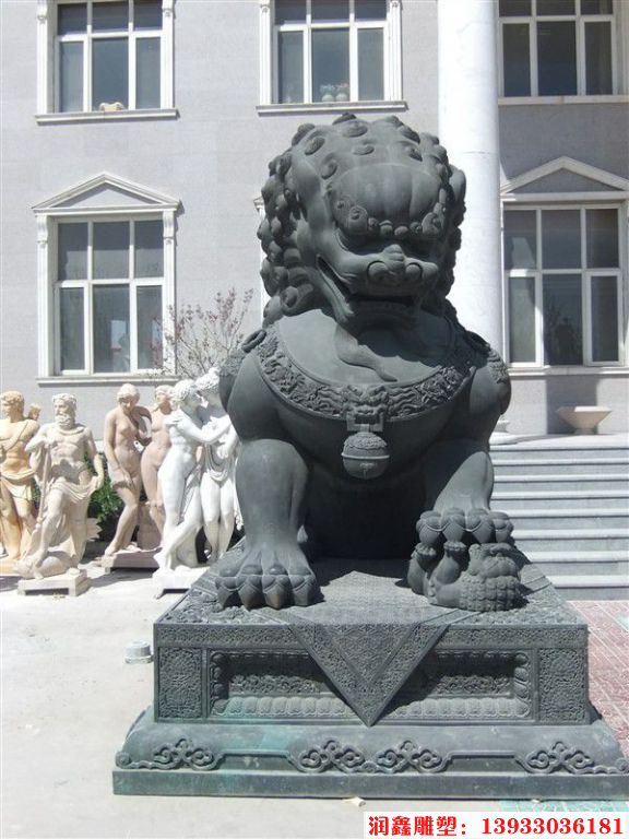 公司门口铜狮子雕塑 铜狮子有什么寓意 铜狮子摆放要求